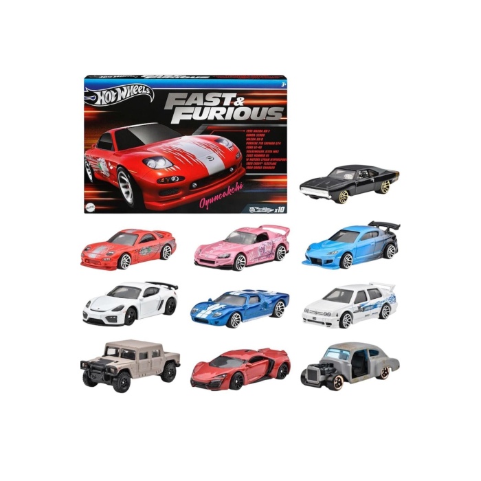 hızlı ve öfkeli Hot Wheels Yeni Seri 10lu araç seti fast & furious orijinal Lisanslı