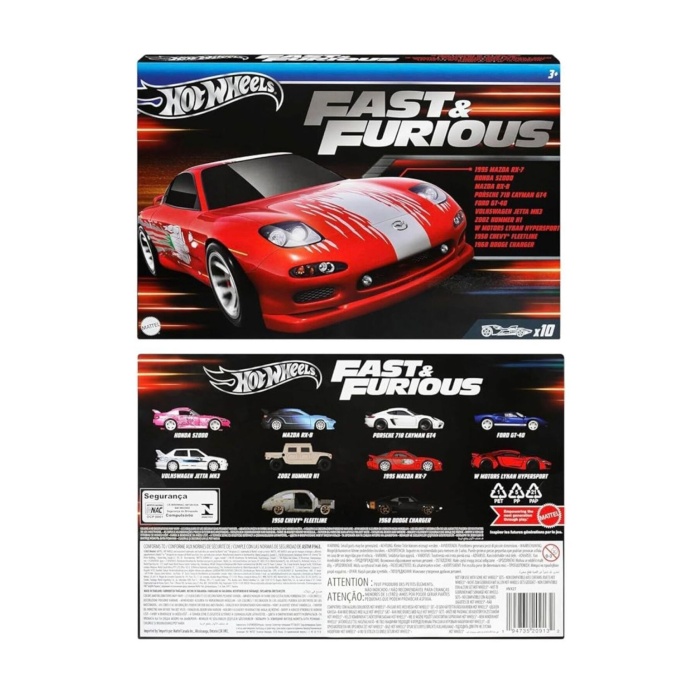 hızlı ve öfkeli Hot Wheels Yeni Seri 10lu araç seti fast & furious orijinal Lisanslı
