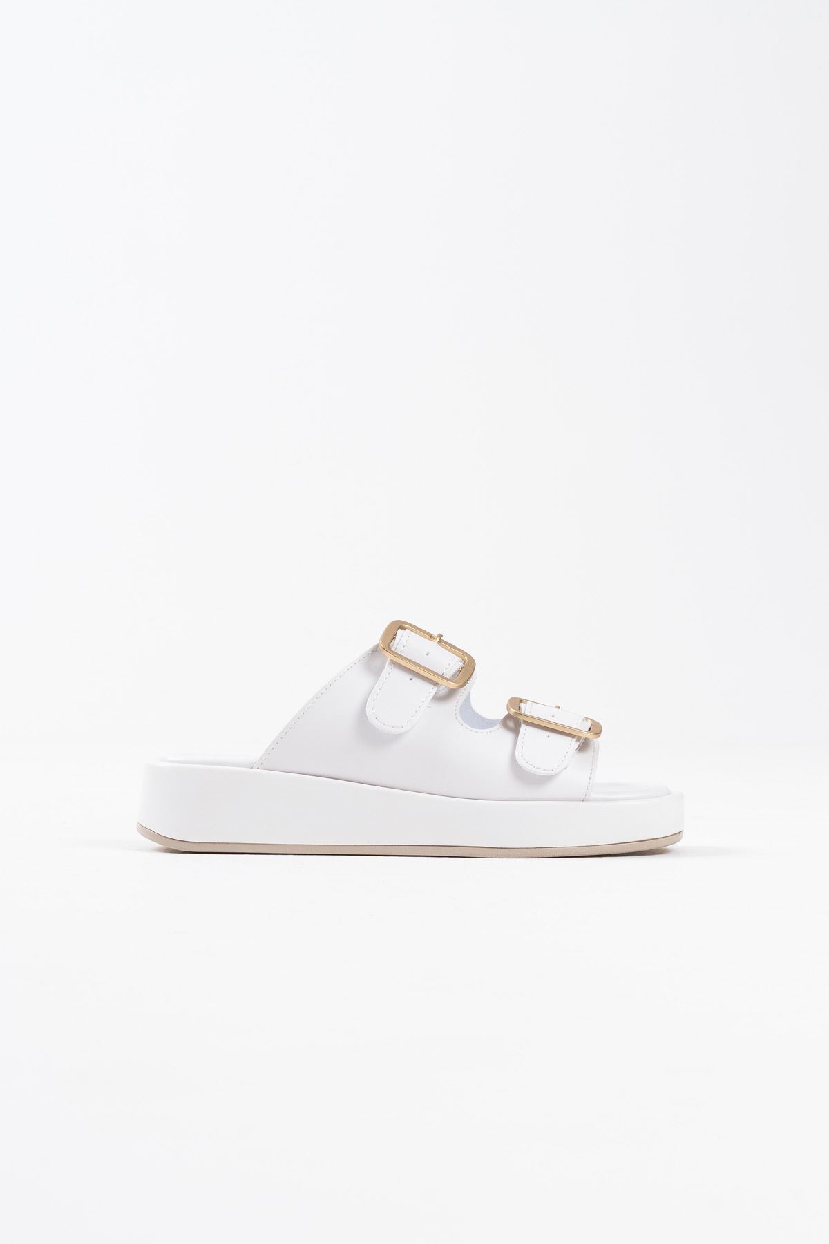 Beyaz Cilt Tokalı Terlik TR17MY01B