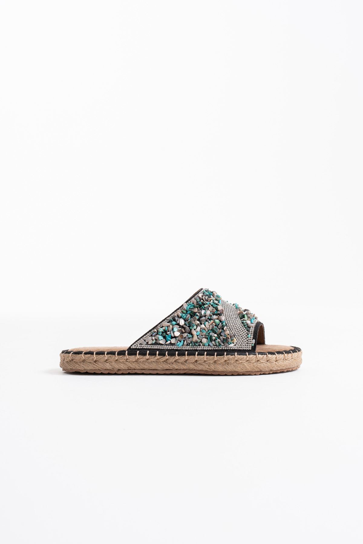 Kadın Siyah Taş İşlemeli Terlik TR35MY08A