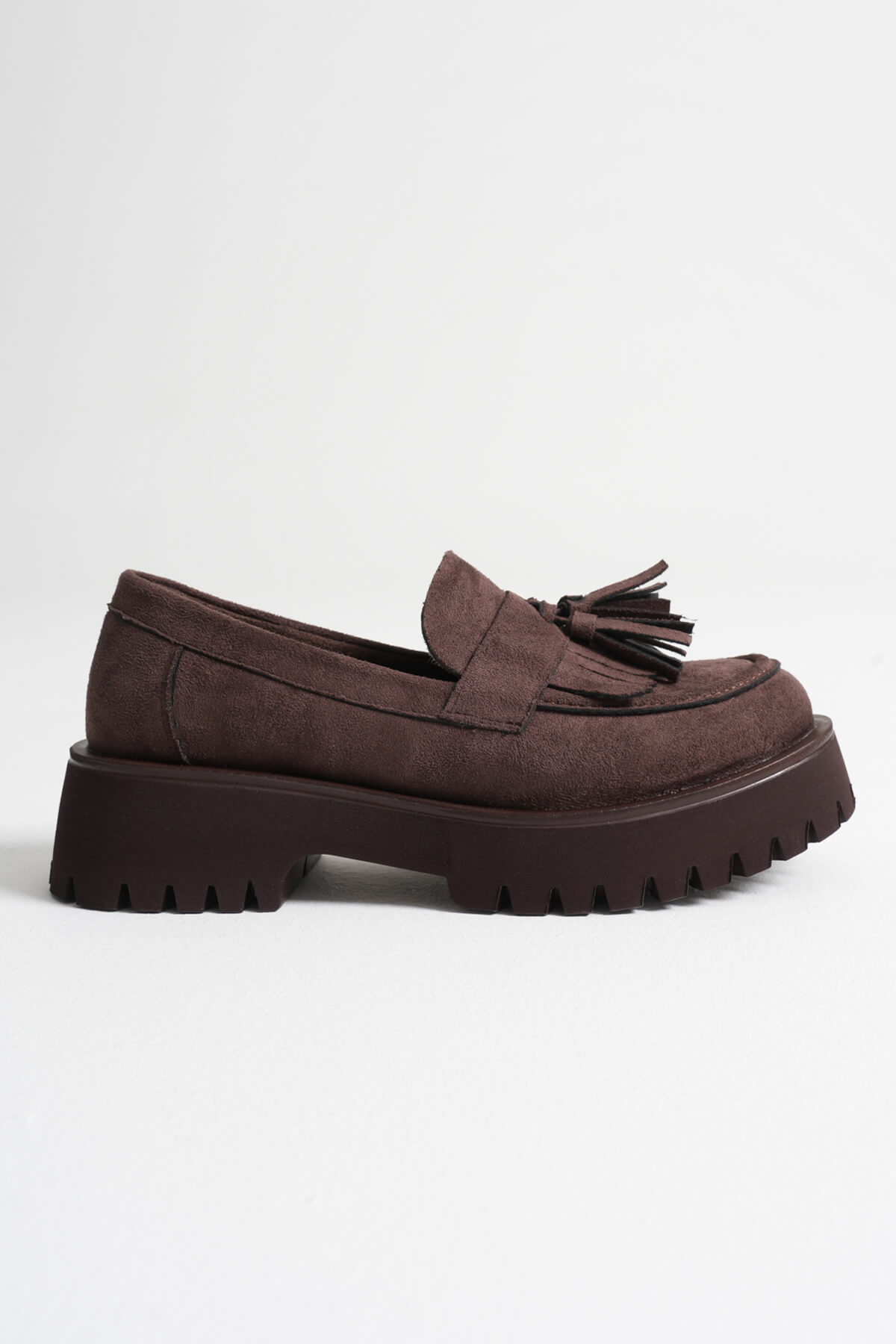 Kadın Günlük Acı Kahve Süet Loafer Ayakkabı TR10MS03E