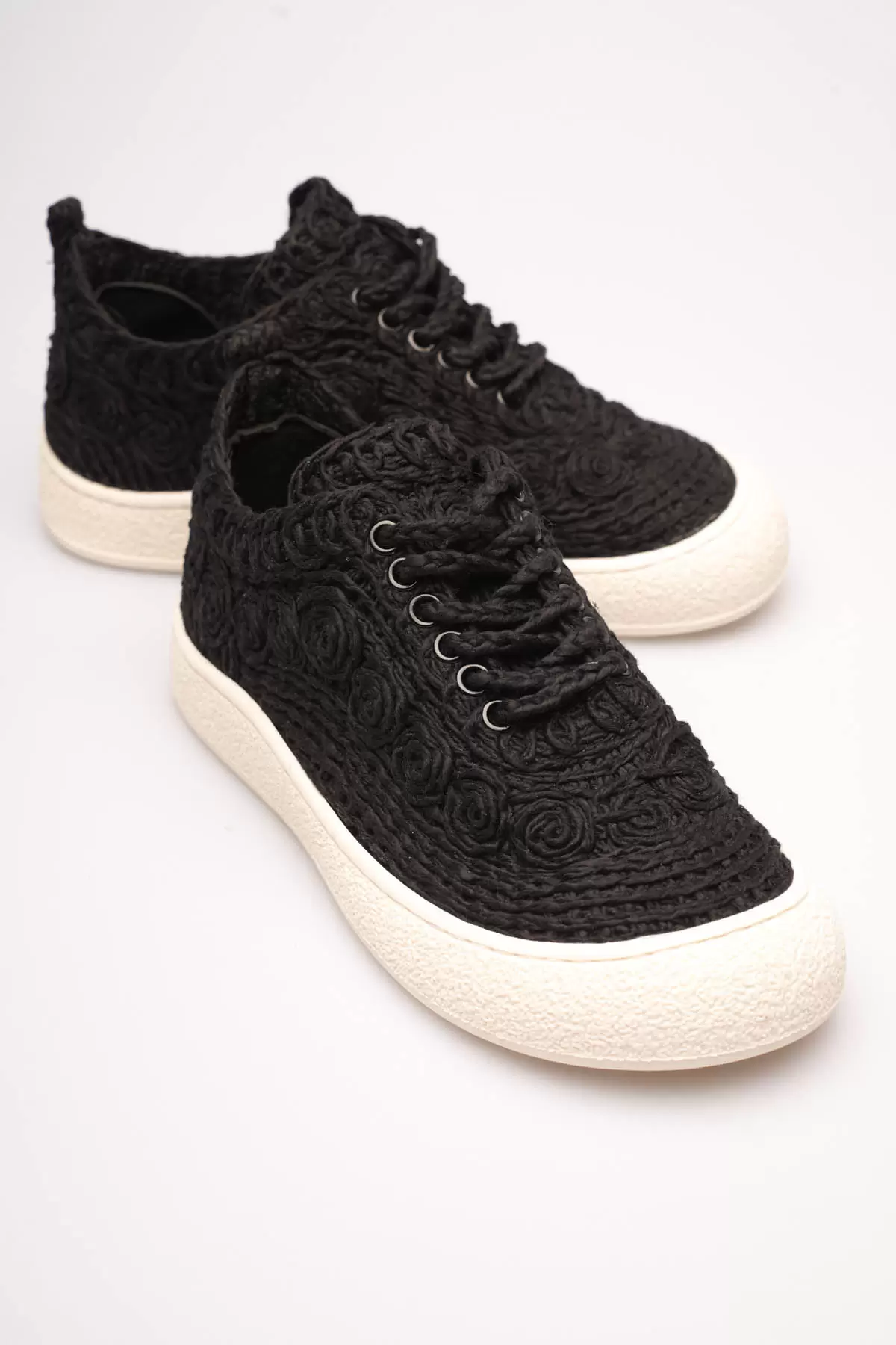 Kadın Bej Örgü Detaylı Günlük Sneaker Rahat ve Hafif Spor Ayakkabı TR01MY01A