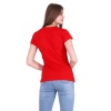 Türk Bayrak Ay Yıldız  Baskılı Dar Kesim Kadın Kırmızı t-shirt