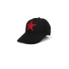 Kırmızı Yıldız Nakışlı Siyah Şapka