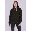 Haki Basic Oversize Kadın Kapüşonlu Hoodie 3 iplik Sweatshirt