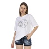 Kadın Oversize Moon & Sun Baskılı Tshirt