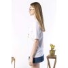 Kadın Oversize Nakış İşlemeli Silhouette Baskılı Tshirt