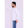 Beyaz Basic Erkek 2 iplik Sweatshirt