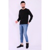 Siyah Basic Erkek 2 iplik Sweatshirt