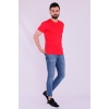 Kırmızı Basic Kısakol Erkek Slim Fit Tshirt