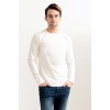 Basic Ekru Erkek Long Sleeve Sweatshirt