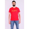 Sarı Kırmızı Atatürk imza Kısakol Erkek Slim Fit Tshirt