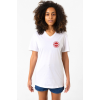 Chicago Fire Logo Beyaz Kadın V yaka Tshirt