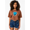 PiewDiePie Active Kahverengi Kadın Crop Tshirt
