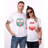 Tshirthane Owl Baykuş  Sevgili Kombinleri Tshirt Çift Kombini