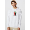 Hand Free Palestine Beyaz Erkek 3ip Kapşonlu  Sweatshirt