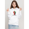 Hand Free Palestine Beyaz Kadın 3ip Kapşonlu Sweatshirt