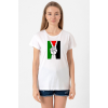Free Hand Palestine Flag Beyaz Kadın Bisikletyaka Tshirt