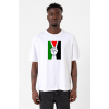Free Hand Palestine Flag Beyaz Erkek Oversize Tshirt