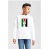 Free Hand Palestine Flag Beyaz Çocuk 2ip Sweatshirt
