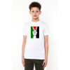 Free Hand Palestine Flag Beyaz Çocuk Bisikletyaka Tshirt