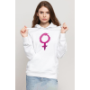 Purple Venus Symbol Beyaz Kadın 3ip Kapşonlu Sweatshirt
