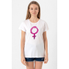 Purple Venus Symbol Beyaz Kadın Bisikletyaka Tshirt