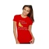 Komik Kedi Baskılı Dar Kesim Kadın Kırmızı t-shirt