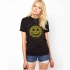 Smile Humans Baskılı Dar Kesim Kadın Siyah t-shirt