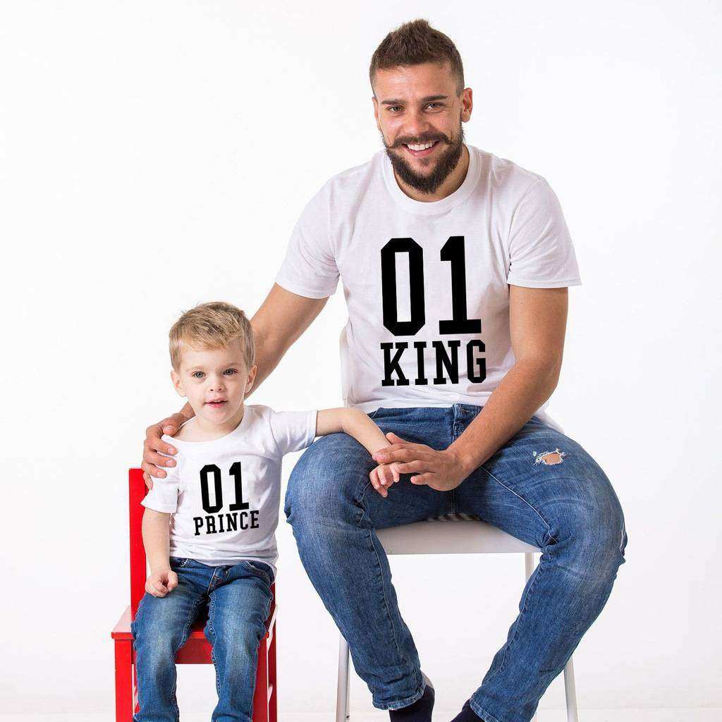 Baba Oğul Kombini Tshirt Giyim King Prince (TEKLİ ÜRÜNDÜR KOMBİN YAPMAK İÇİN 2 ADET SEPETE EKLEYİNİZ