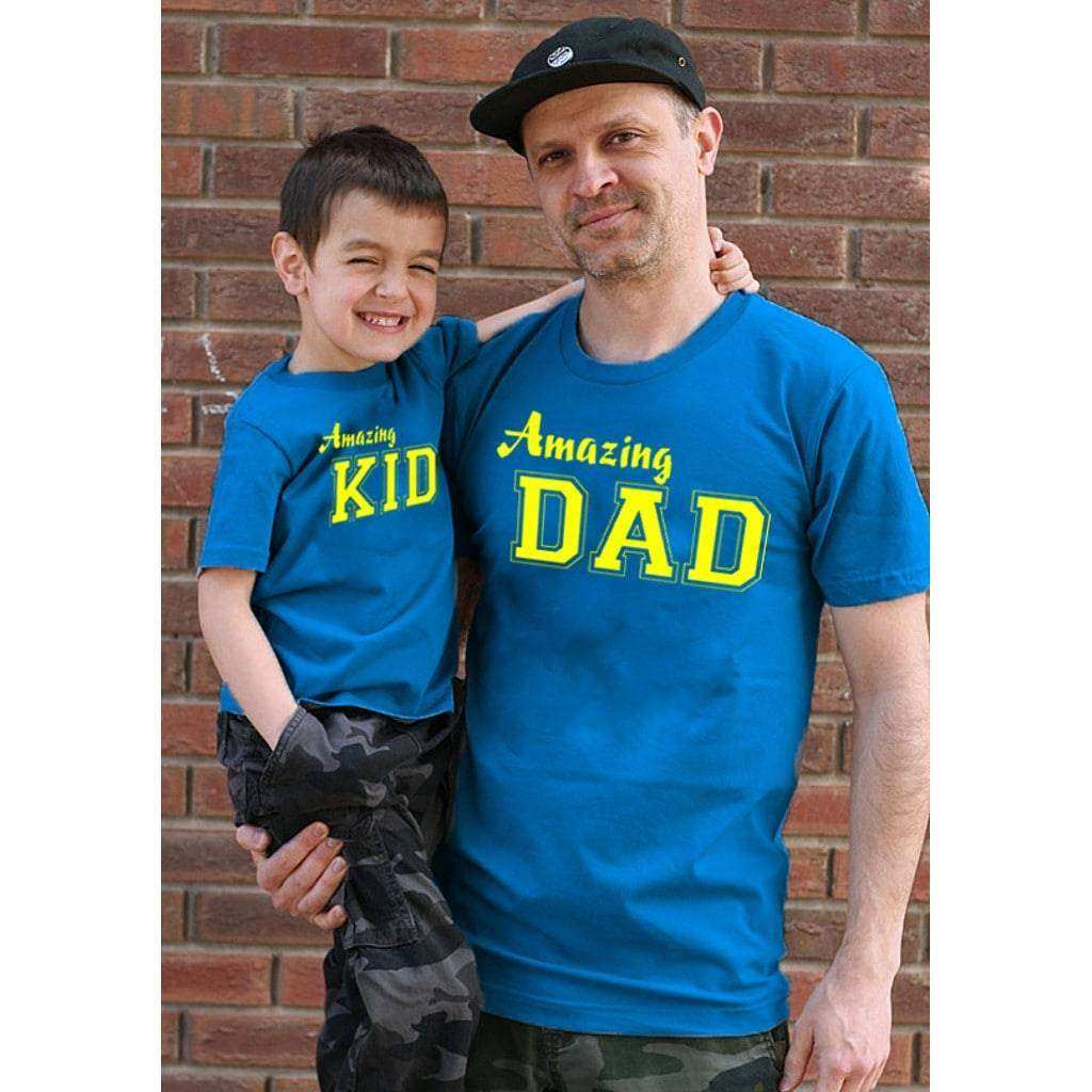 Baba Oğul Kombini Tshirt Giyim Amazing Dad Amazing Kid (TEKLİ ÜRÜNDÜR KOMBİN YAPMAK İÇİN 2 ADET SEPE