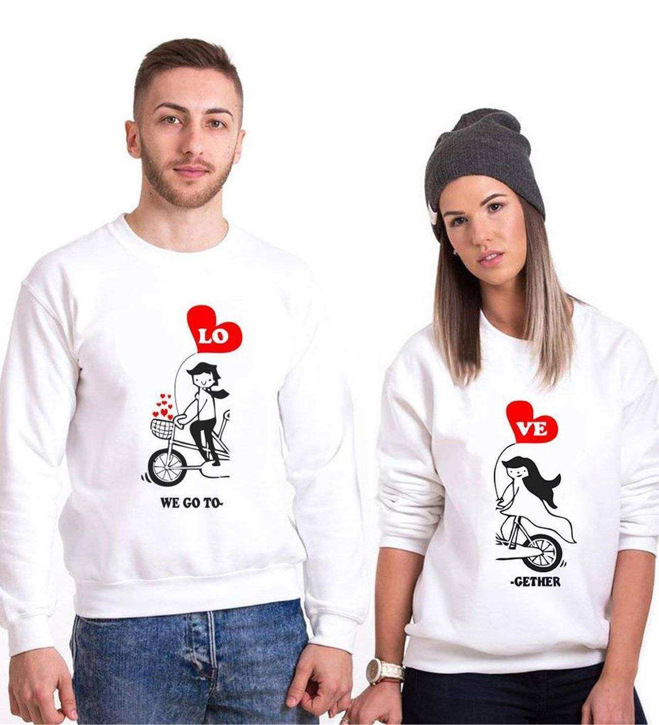 Tshirthane Bisiklet Love Sevgili Kombinleri Sweatshirt Kombini