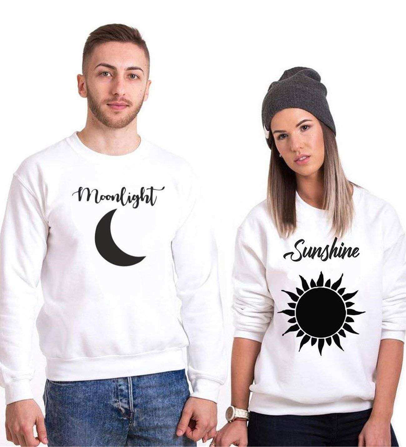 Tshirthane Moonlight Sunshine  Sevgili Kombinleri Sweatshirt Kombini