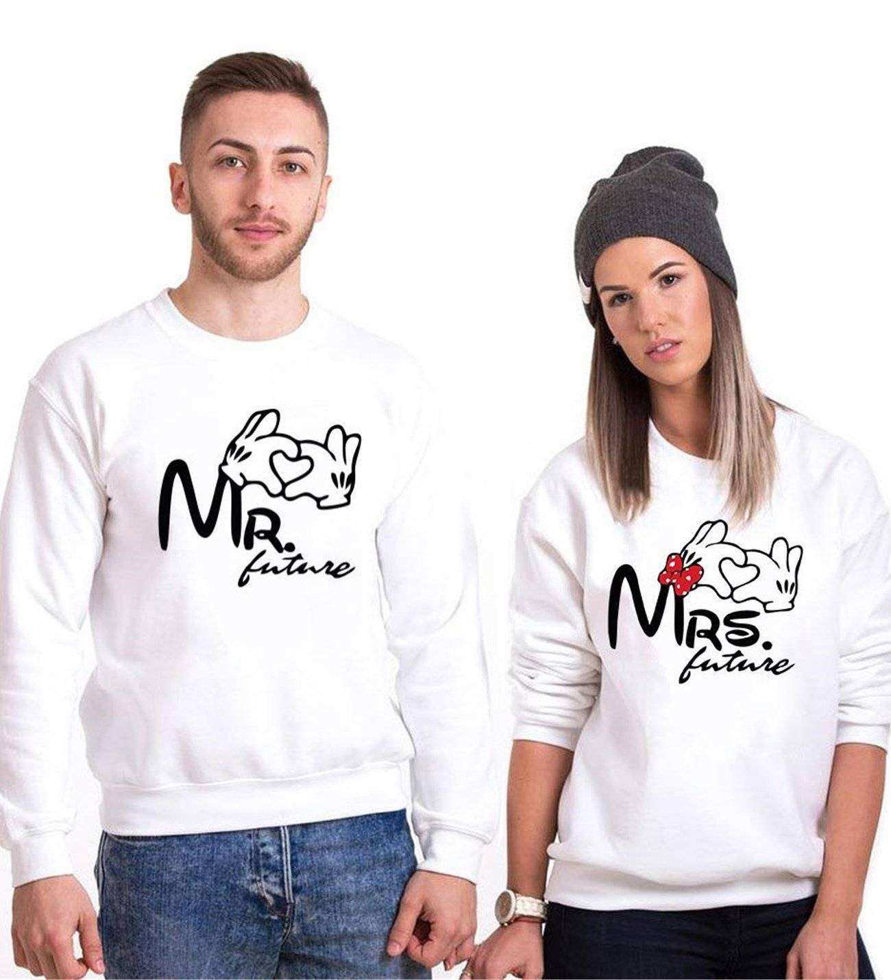 Tshirthane Mr. Mrs. Future Sevgili Kombinleri Sweatshirt Kombini