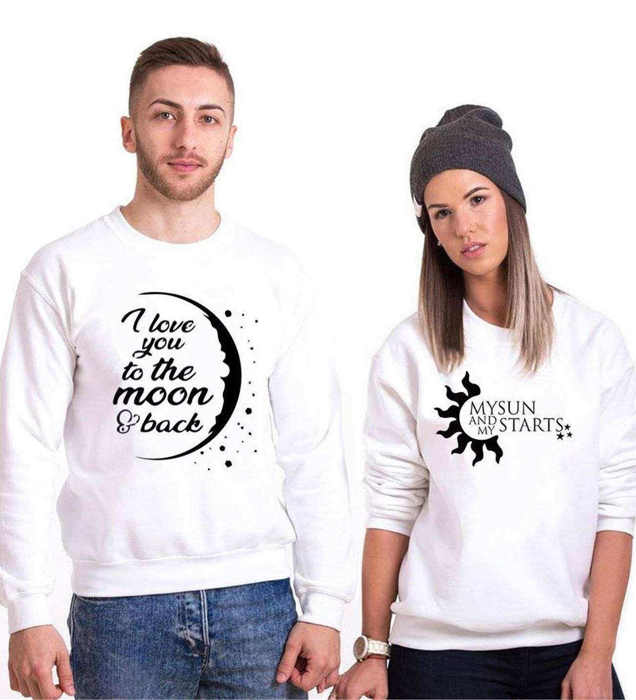 Tshirthane My Sun Love Moon Sevgili Kombinleri Sweatshirt Kombini