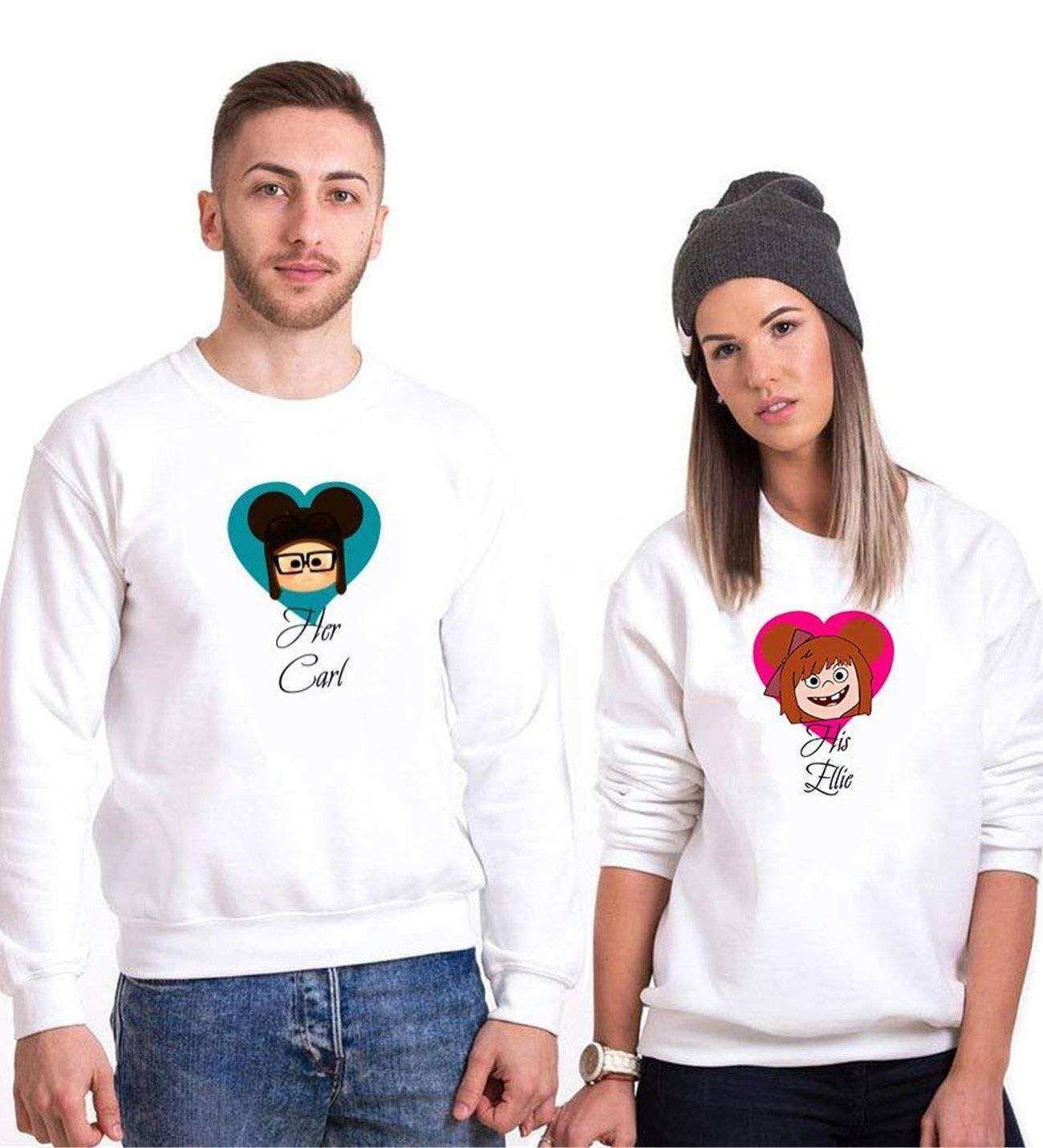 Tshirthane Carl Ellie Sevgili Kombinleri Sweatshirt Kombini