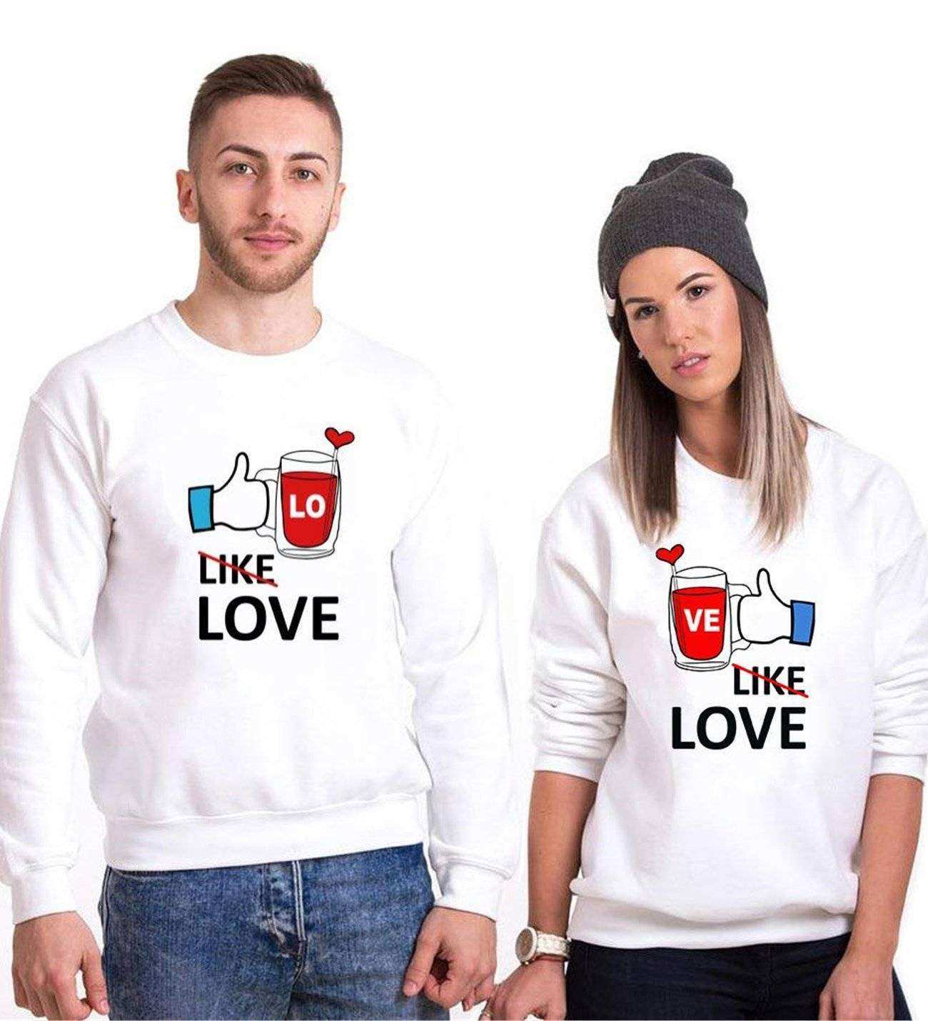 Tshirthane Like Love Sevgili Kombinleri Sweatshirt Kombini