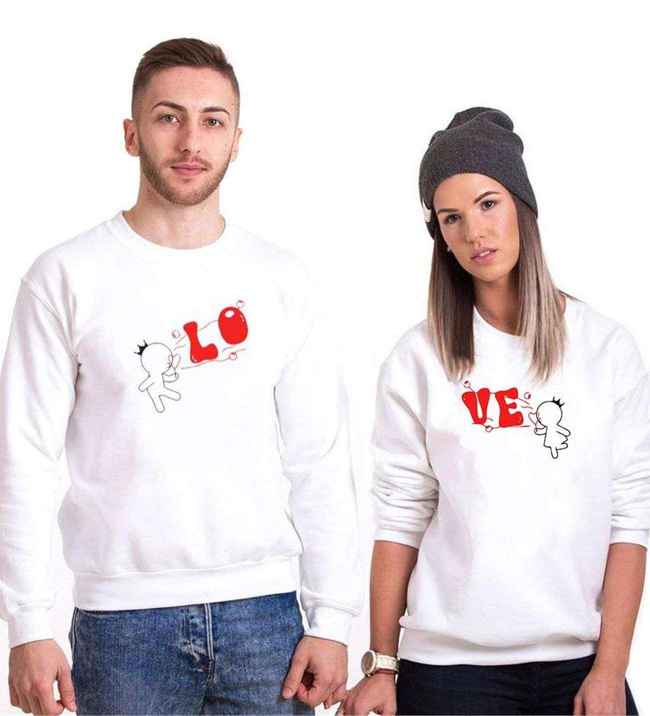 Tshirthane Lo Ve Balon Sevgili Kombinleri Sweatshirt Kombini