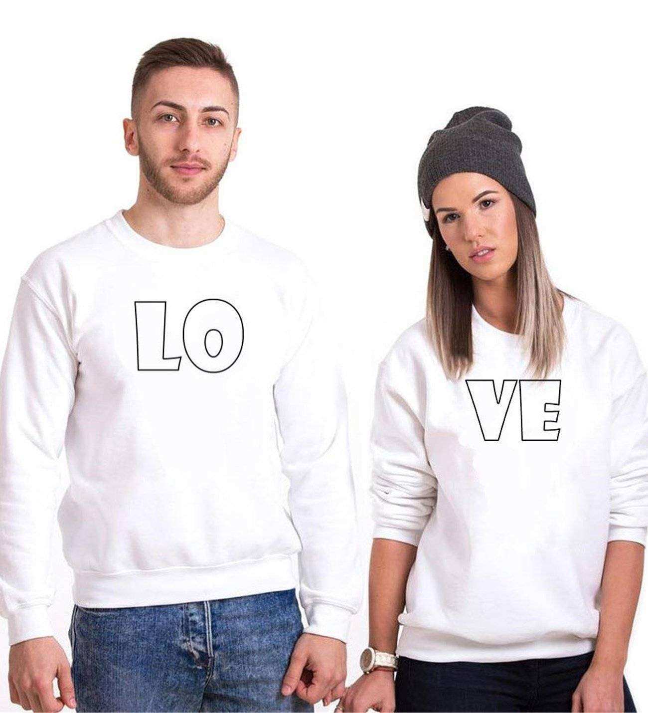 Tshirthane Lo Ve Bold Sevgili Kombinleri Sweatshirt Kombini