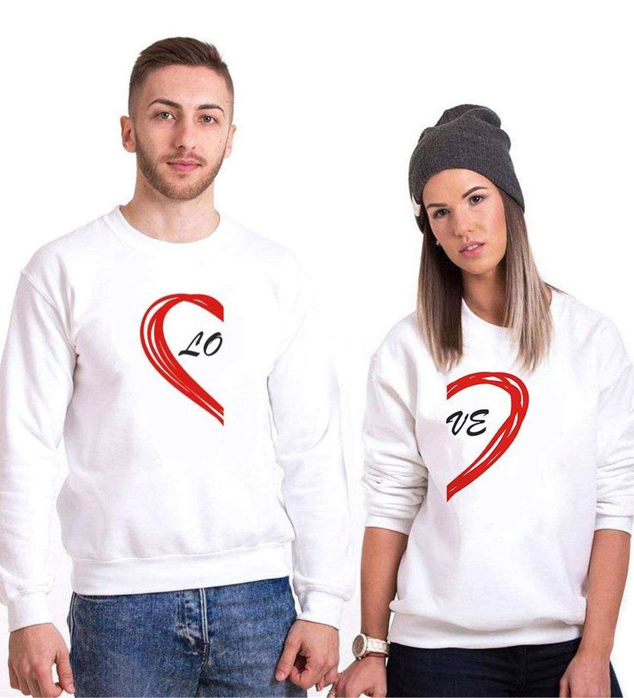 Tshirthane Love Sevgili Kombinleri Sweatshirt Kombini