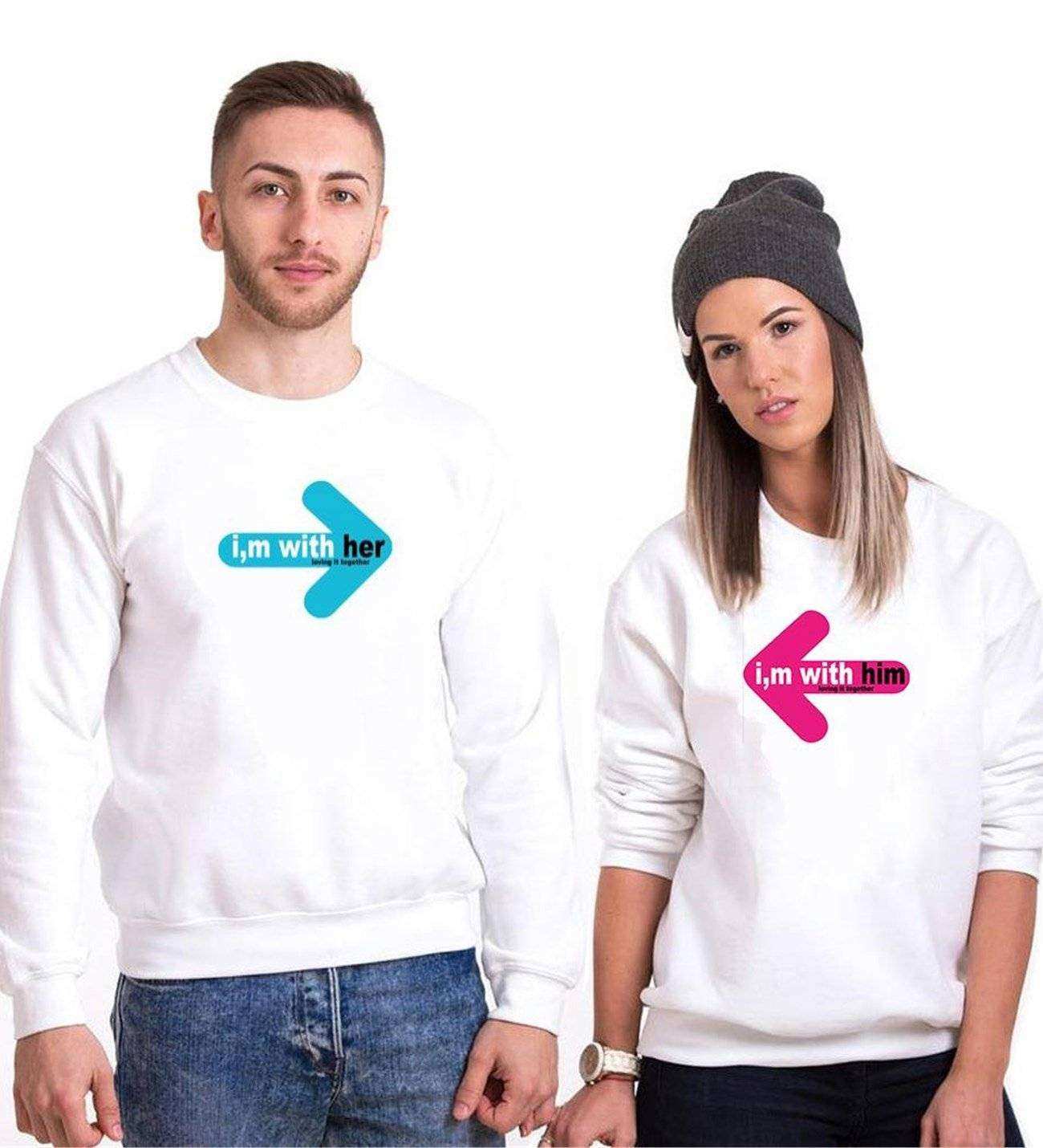 Tshirthane I,M With Tohether Sevgili Kombinleri Sweatshirt Kombini