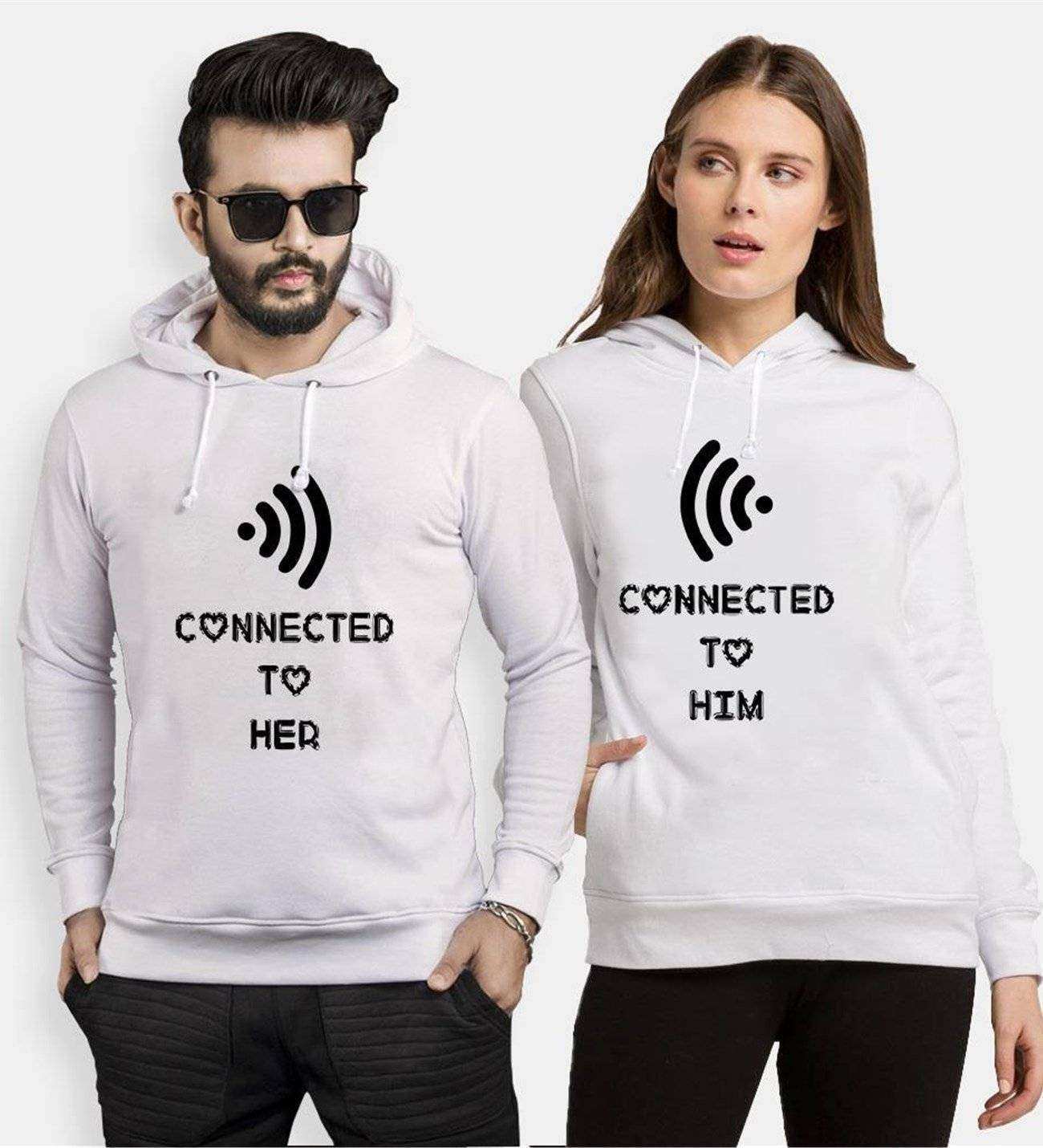 Tshirthane Connected To Her Sevgili Kombinleri Kapüşonlu Kombini