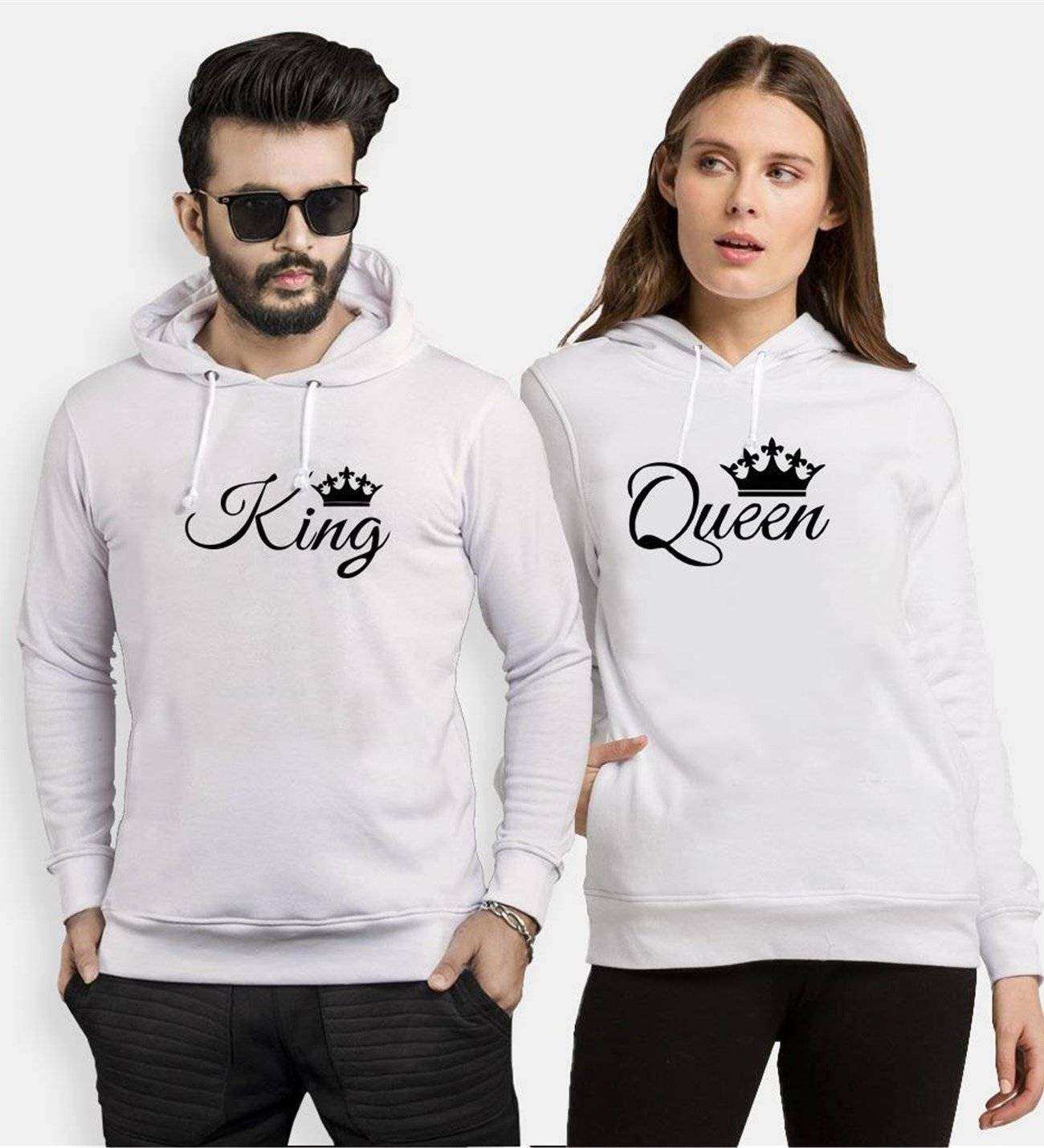 Tshirthane King Queen Tag Sevgili Kombinleri Kapüşonlu Kombini