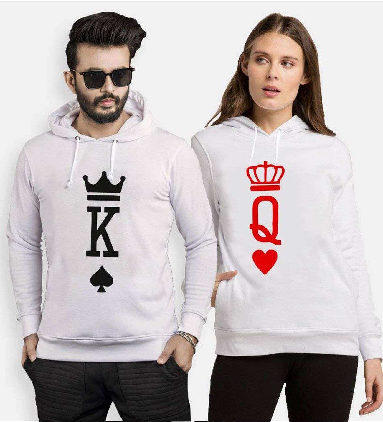 Tshirthane K Q King Queen Sevgili Kombinleri Kapüşonlu Kombini