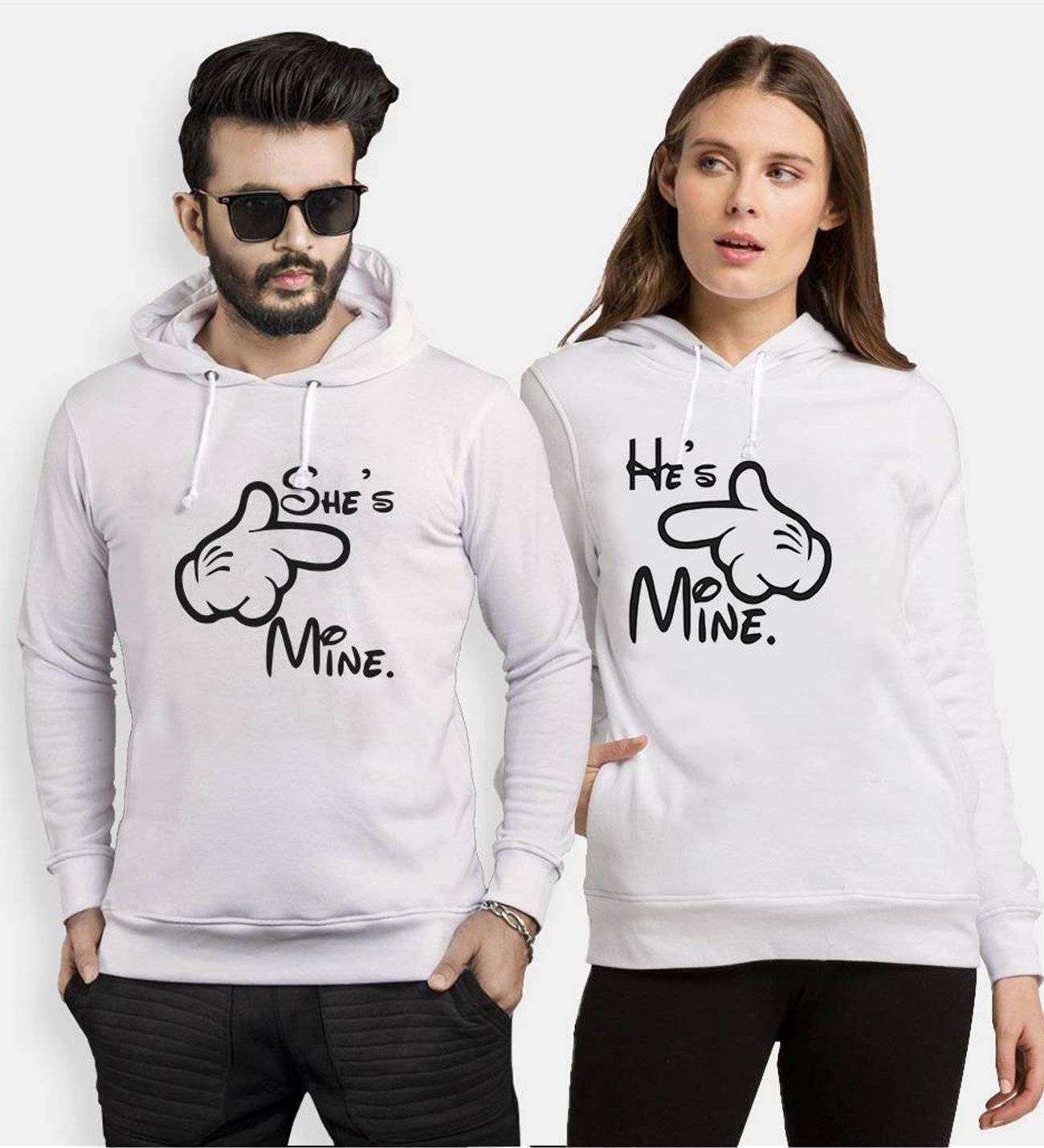 Tshirthane She He Mine Sevgili Kombinleri Kapüşonlu Kombini