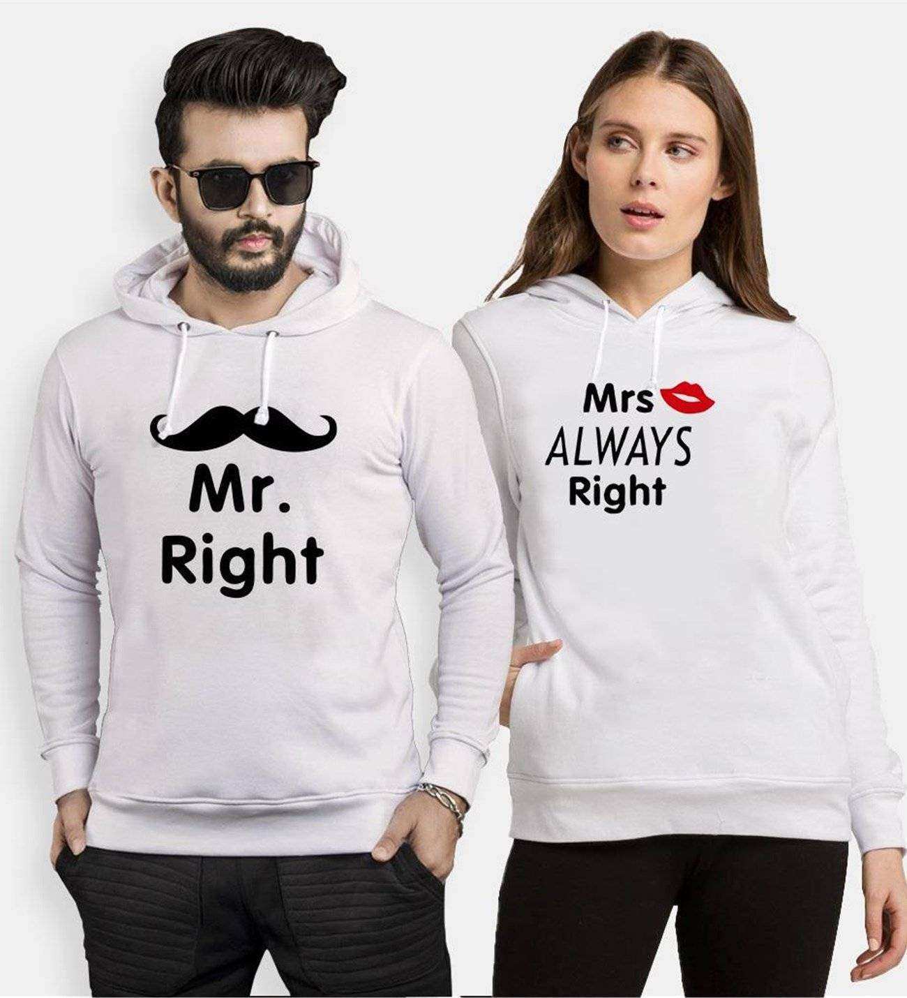 Tshirthane Mr. Mrs. Fare  Sevgili Kombinleri Kapüşonlu Kombini