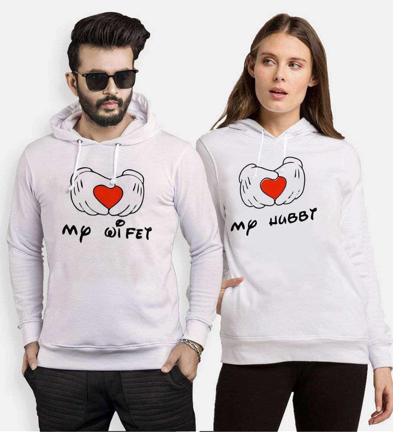 Tshirthane My Wifet My Hubby Sevgili Kombinleri Kapüşonlu Kombini