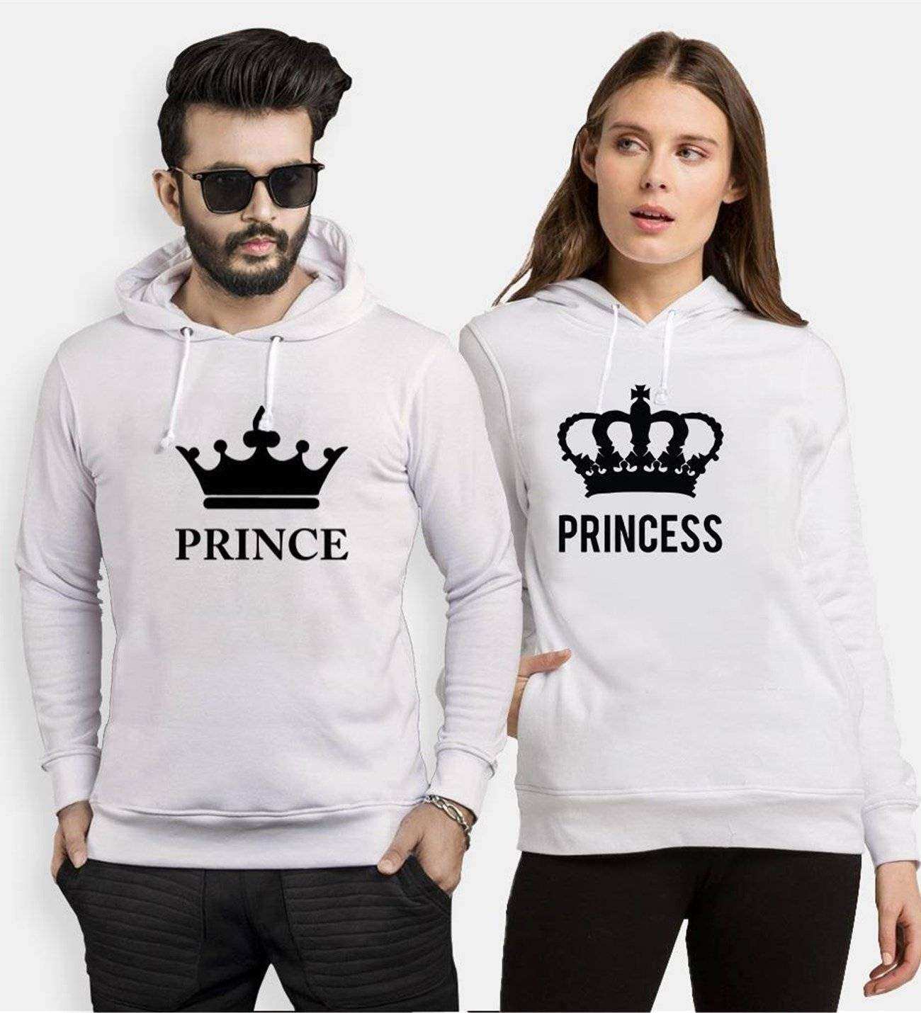 Tshirthane Prince Princess  Sevgili Kombinleri Kapüşonlu Kombini