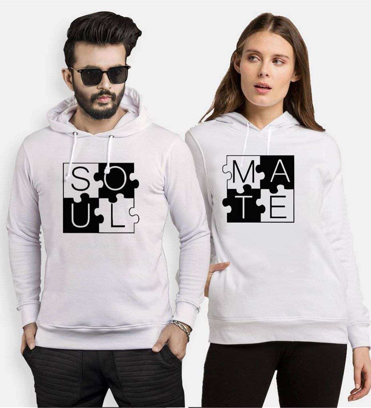 Tshirthane Puzzle Soul Mate Sevgili Kombinleri Kapüşonlu Kombini