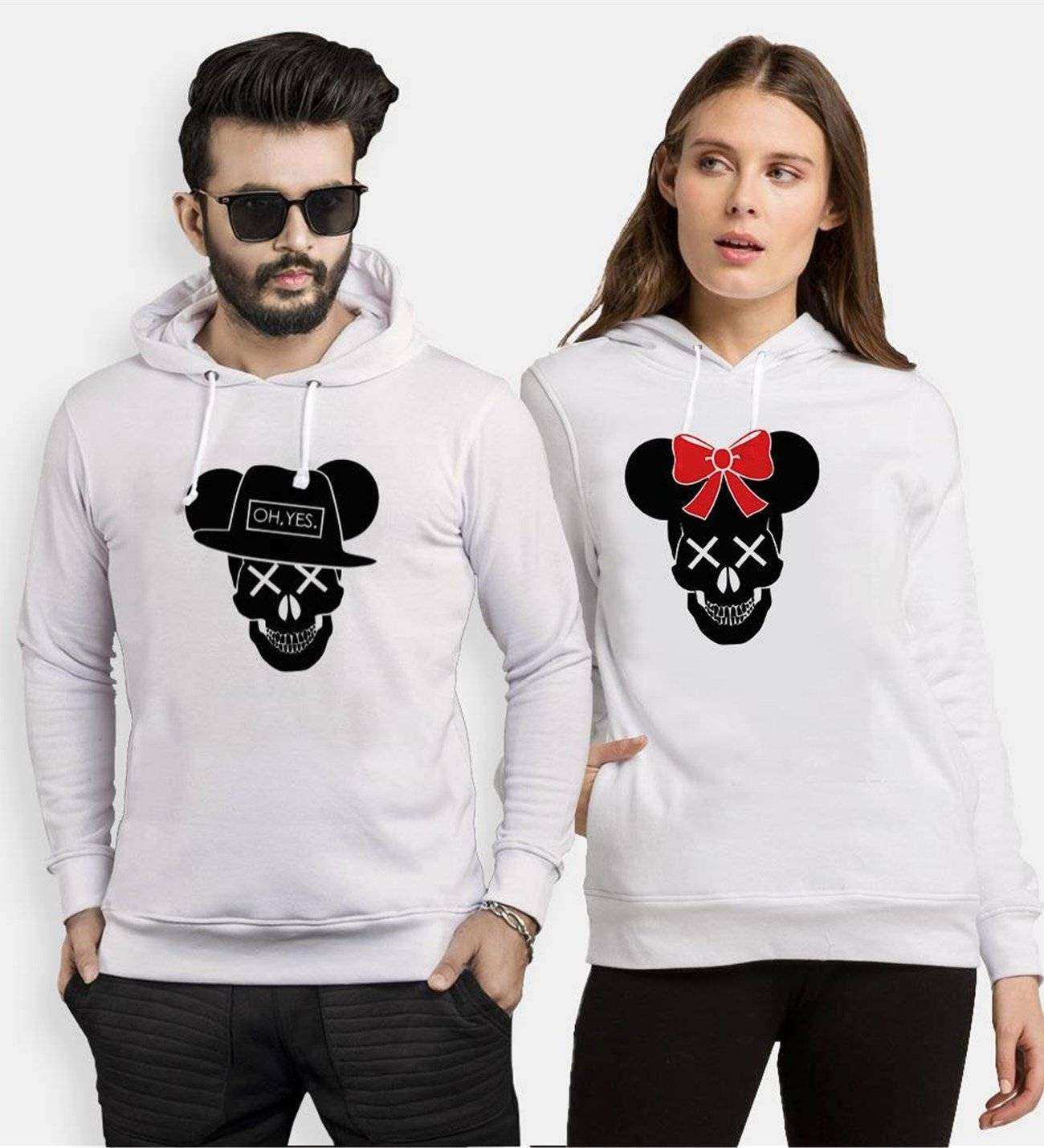 Tshirthane Skull Mause  Sevgili Kombinleri Kapüşonlu Kombini